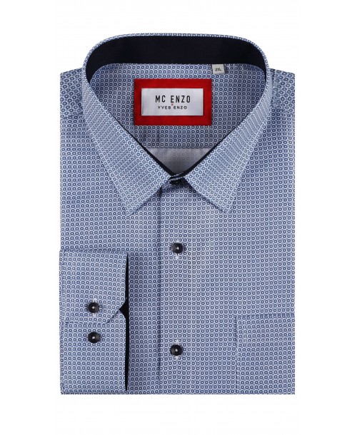 GT-7033-04 Chemise à motifs du 2XL au 5XL- Bleu