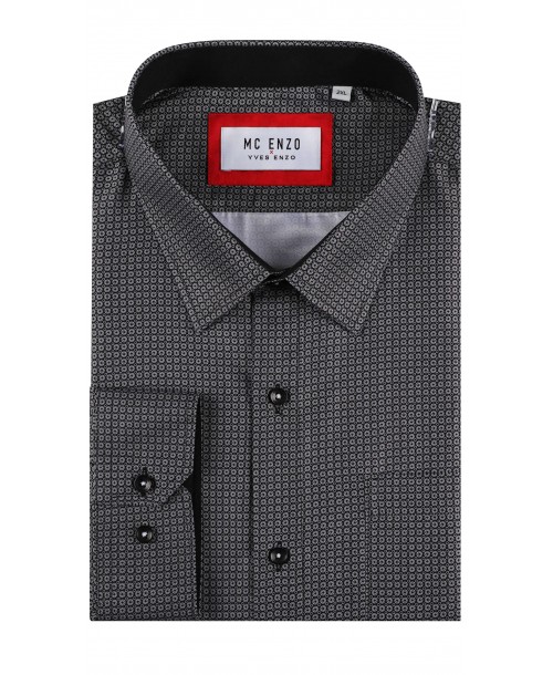 GT-7033-05 Chemise à motifs du 2XL au 5XL- Noir