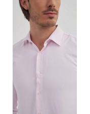 SLIM5050-2 Chemise nid d'abeille- Rose