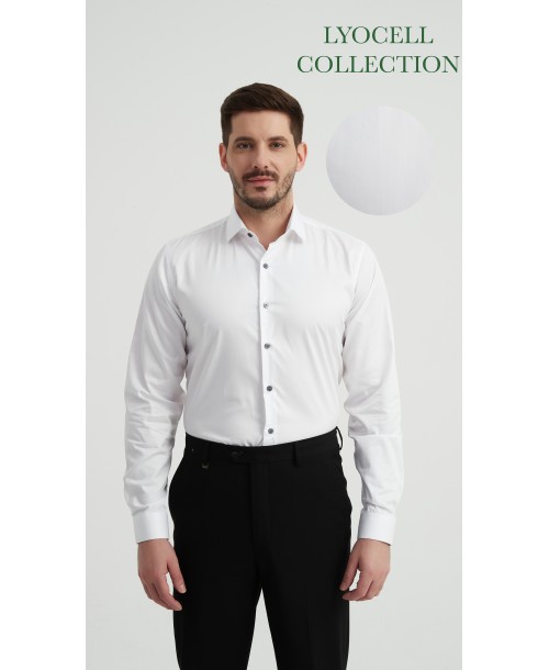 LYO-0421-1 Chemise en lyocell - Blanc