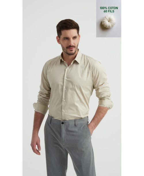 SAT-254-10 Chemise en coton compact - Beige