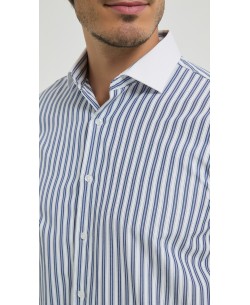 1506245-01 Chemise à rayures coupe confort - Bleu