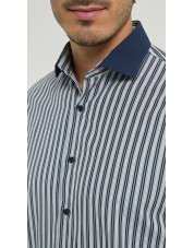 1506246-01 Chemise à rayures coupe confort - Bleu