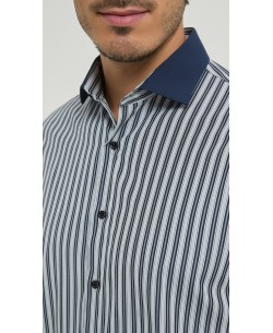 1506246-01 Chemise à rayures coupe confort - Bleu