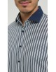 1506246-01 Chemise à rayures coupe confort - Bleu