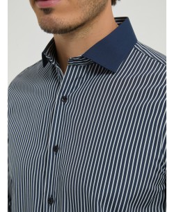 1506246-02 Chemise à rayures coupe confort - Marine
