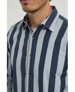 1506249-01 Chemise à rayures coupe confort - Bleu