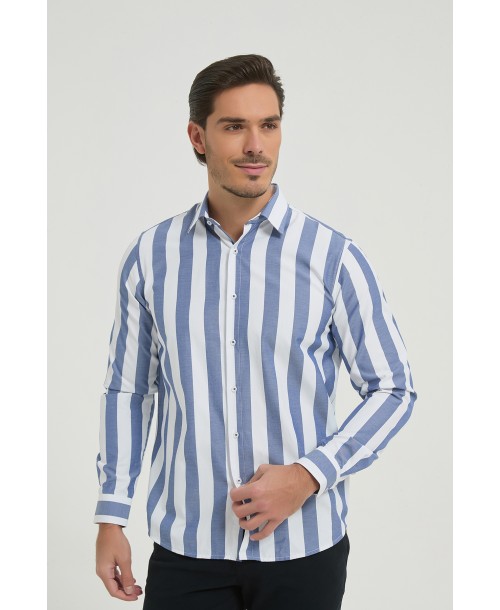 1506249-02 Chemise à rayures coupe confort - Ciel