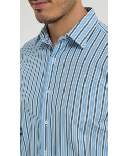 1506249-06 Chemise à rayures coupe confort - Ciel