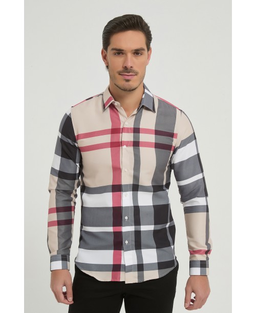 SLIM5052-01 Chemise carreaux tartan slim fit