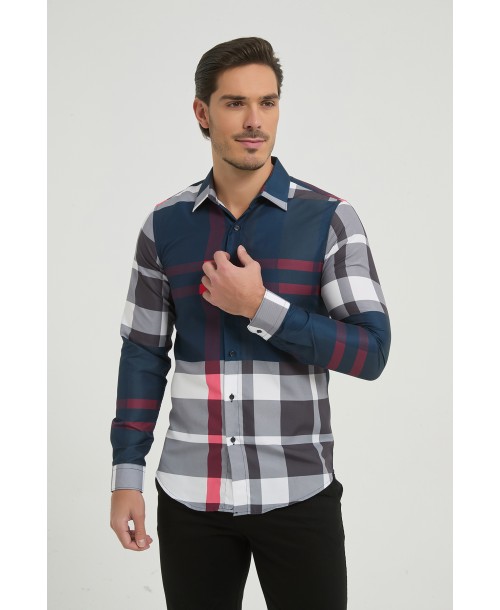 SLIM5052-02 Chemise carreaux tartan slim fit