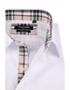 SLIM5053-01 Chemise carreaux tartan à coudières slim fit - Blanc