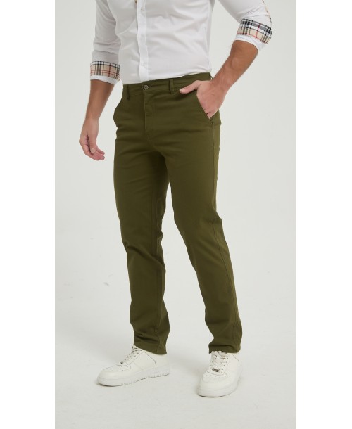 YE-807-35 Chino stretch vert kaki (T38 à T52)