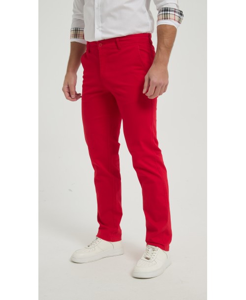 YE-807-38 Chino stretch rouge (T38 à T52)