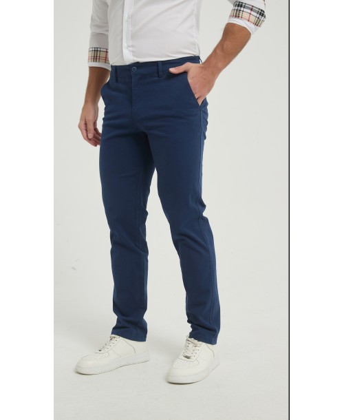 YE-807-39 Chino stretch bleu (T38 à T52)
