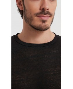 23501-04 T-shirt noir en lin