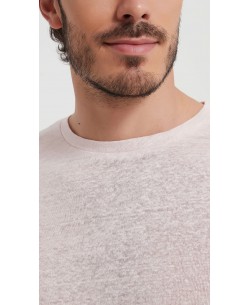 23501-05 T-shirt rose poudré en lin