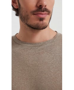 23501-12 T-shirt taupe en lin