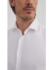 BAM-3307-1 Chemise en bambou tissu chevron - Blanc