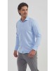BAM-3307-2 Chemise en bambou tissu chevron - Bleu