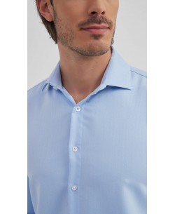 BAM-3307-2 Chemise en bambou tissu chevron - Bleu