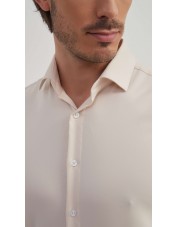 BAM-3390-4 Chemise en bambou tissu piqué - Champagne