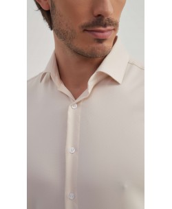 BAM-3390-4 Chemise en bambou tissu piqué - Champagne