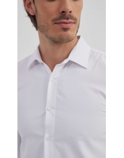 SLIM5050-1 Chemise nid d'abeille- Blanc