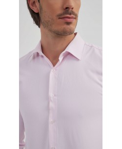 SLIM5050-2 Chemise nid d'abeille- Rose