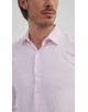 SLIM5050-2 Chemise nid d'abeille- Rose