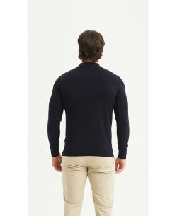 YE-6735-217 Pull Cashmere Touch col cheminée - Kaki