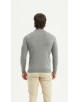 YE-6735-214 Pull gris argent à col cheminée