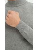 YE-6735-214 Pull gris argent à col cheminée