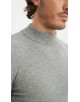 YE-6735-214 Pull gris argent à col cheminée