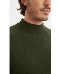 YE-6735-217 Pull Cashmere Touch col cheminée - Kaki