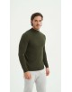 YE-6735-217 Pull Cashmere Touch col cheminée - Kaki
