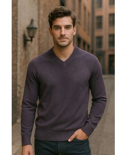 YE-6740-24 Pull mauve col châle