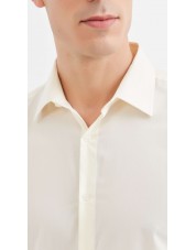 SLIM1009-15 Chemise unie ivoire en slim fit