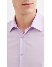 SLIM1009-24 Chemise unie parme en slim fit
