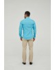 SLIM1009-5 Chemise unie bleu turquoise slim fit