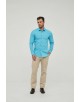 SLIM1009-5 Chemise unie bleu turquoise slim fit