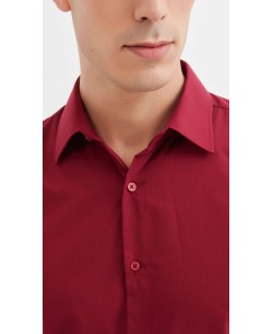 SLIM1009-73 Chemise bordeaux slim fit
