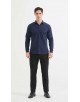 SLIM1009-74 Chemise unie bleu marine  en slim fit