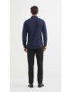 SLIM1009-74 Chemise unie bleu marine  en slim fit