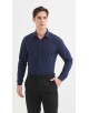 SLIM1009-74 Chemise unie bleu marine  en slim fit