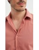 SLIM1009-81 Chemise unie terracotta en slim fit