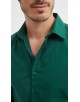 SLIM1009-82 Chemise unie vert foncé en slim fit