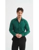 SLIM1009-82 Chemise unie vert foncé en slim fit