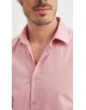 SLIM1009-83 Chemise unie rose saumon en slim fit