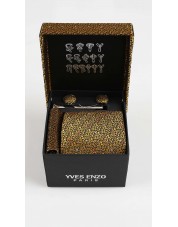 CC-012 Coffret cravate doré à motifs